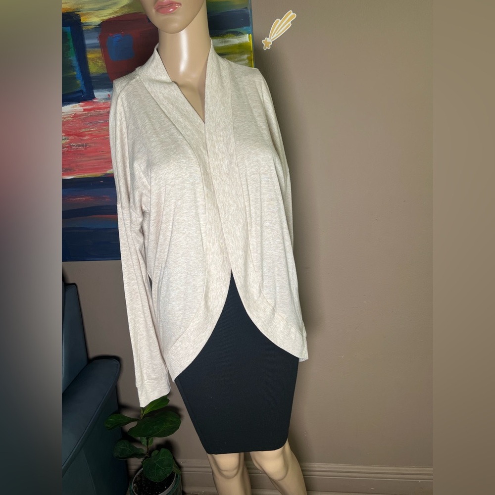 Olive + Oak Women's Sweater Size Small Open Front Cardigan Long Sleeve Cream - Picture 5 of 17